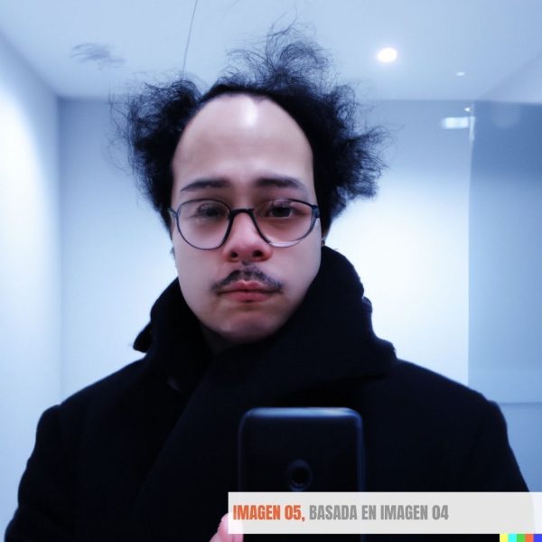 Ya no tengo barba sino bigote, menos pelo pero cada vez más desgreñado y, por cómo están mis gafas, parece que he sufrido un percance contra un muro de hormigón. Pero me encanta el abrigo.